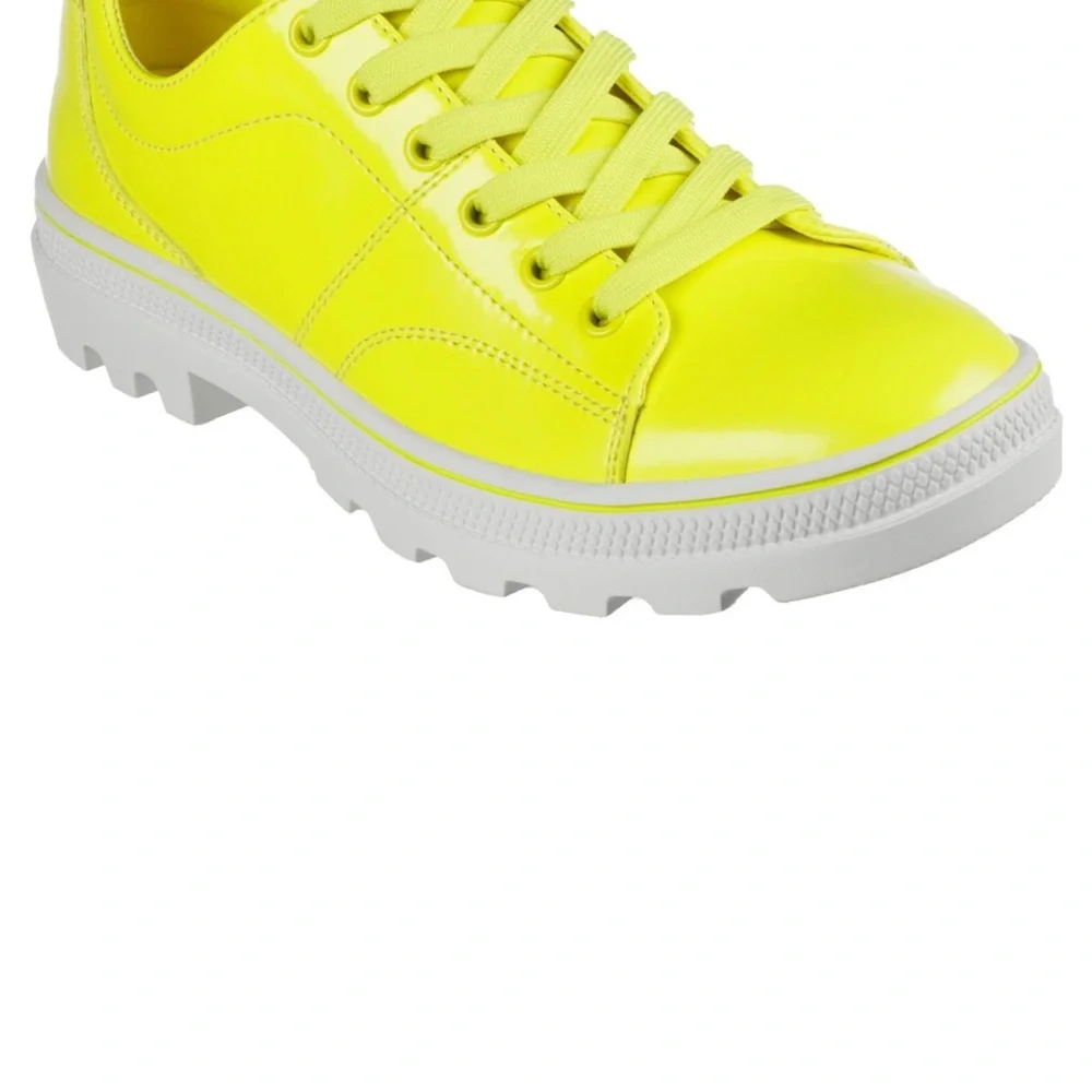 Platform Sneakers Skechers Women' 155201 Neon Yellow Roadies 90sBBY Casual Shoes